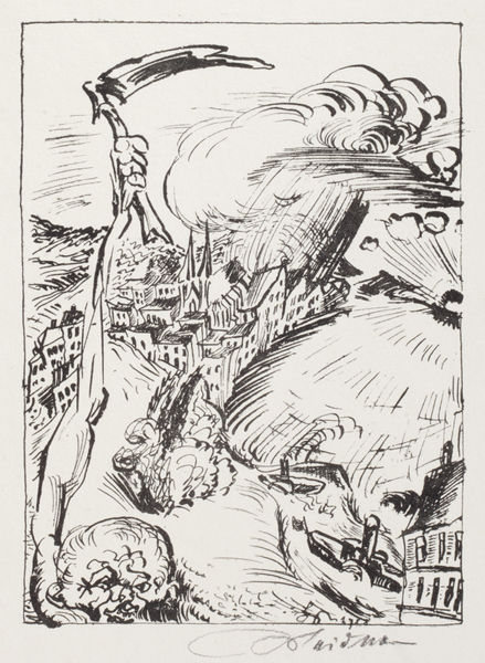 September Cry, Plate 2: Man with Scythe