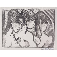 Three Young Girls in Profile