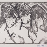 Three Young Girls in Profile