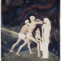 Figures against a Black Sky